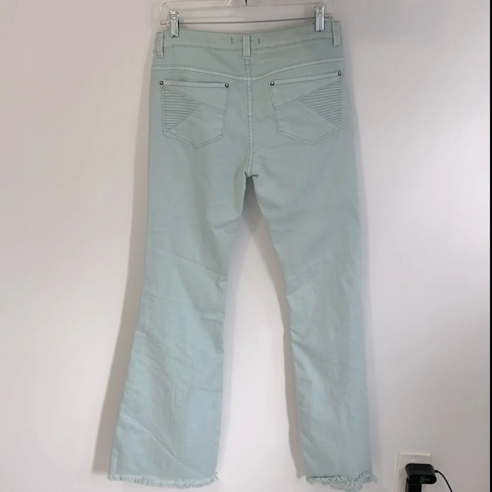 Free People Sky Blue Raw Hem Flare Jeans - Picture 2 of 6